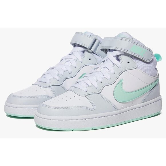 Nike Other - Nike High Top Sneakers Shoes Girls Boys 10C White Green Court Borough Kids Unise